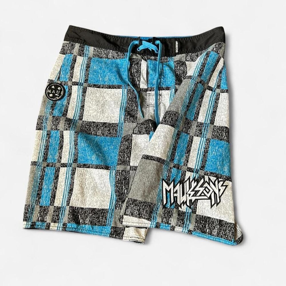 Maui VTG 00s Y2K Big Logo Surfwear Swim Trunks